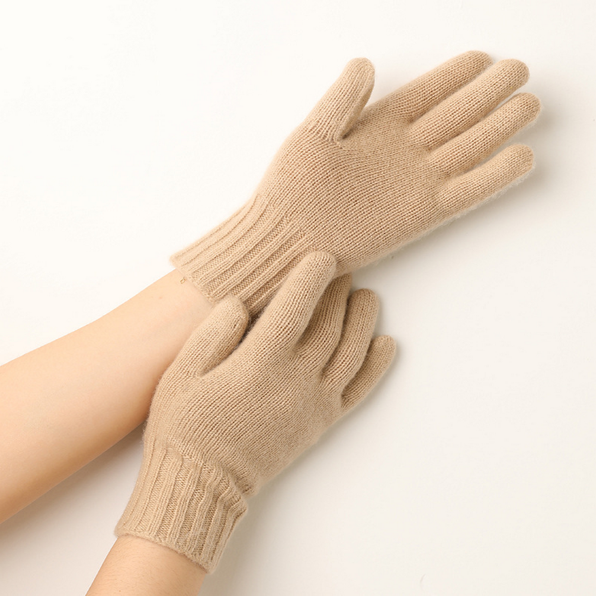 THICK KNIT WOOL GLOVES FOR WOMEN WINTER WEAR_CWAG0527