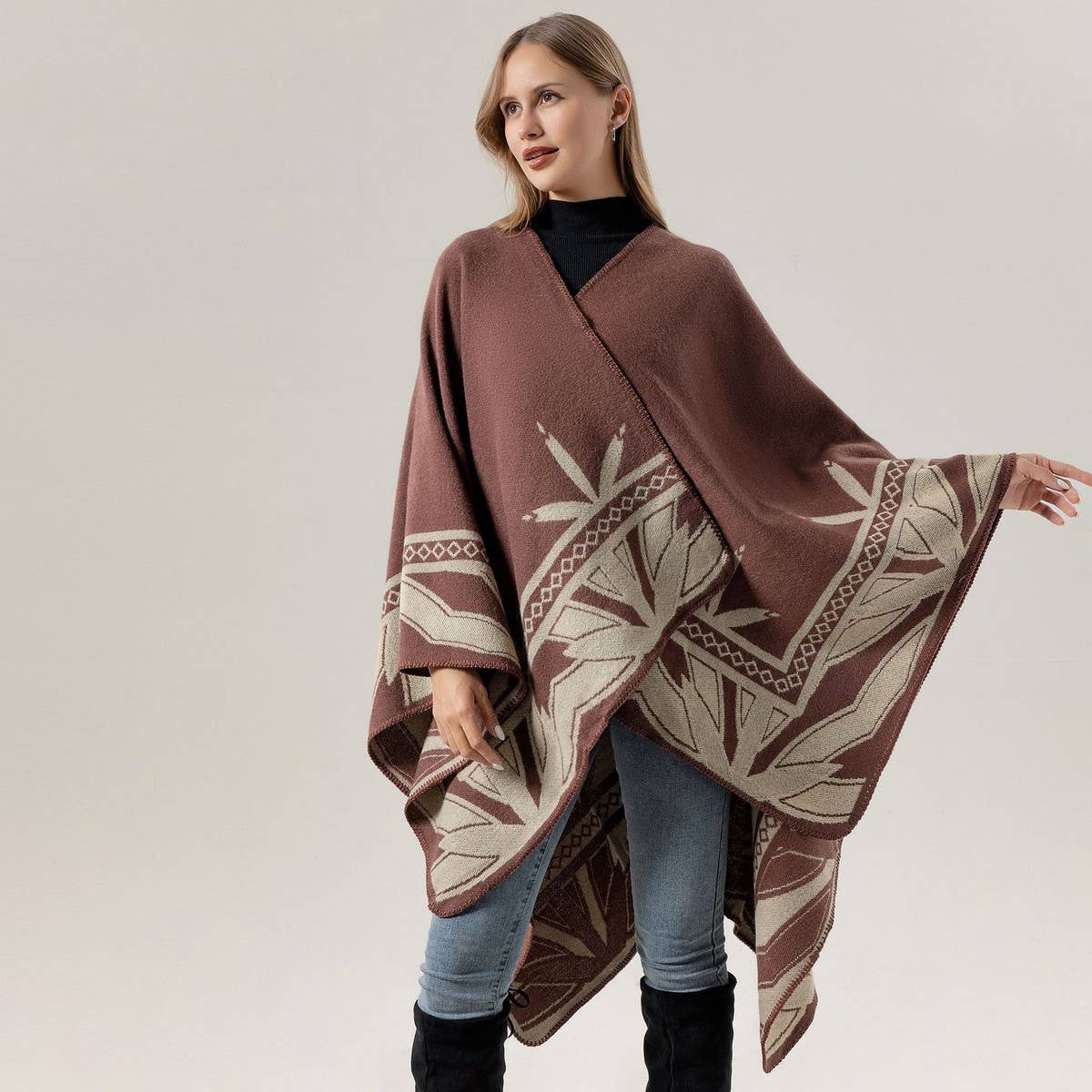 Wear Faux Cashmere Cape Scarf Shawl_Cwasc2212