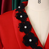 V-Neck Elegant Trumpet Sleeve Slit Hip Dress_Cwdmd3706