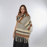 STRIPE SCARF COZY FAUX CASHMERE WINTER WRAP_CWASC2359