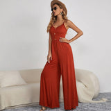 Solid Color Casual Pullover Sleeveless Jumpsuit