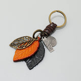 CREATIVE RETRO LEAF LEATHER CAR KEYCHAIN_CWMM4767
