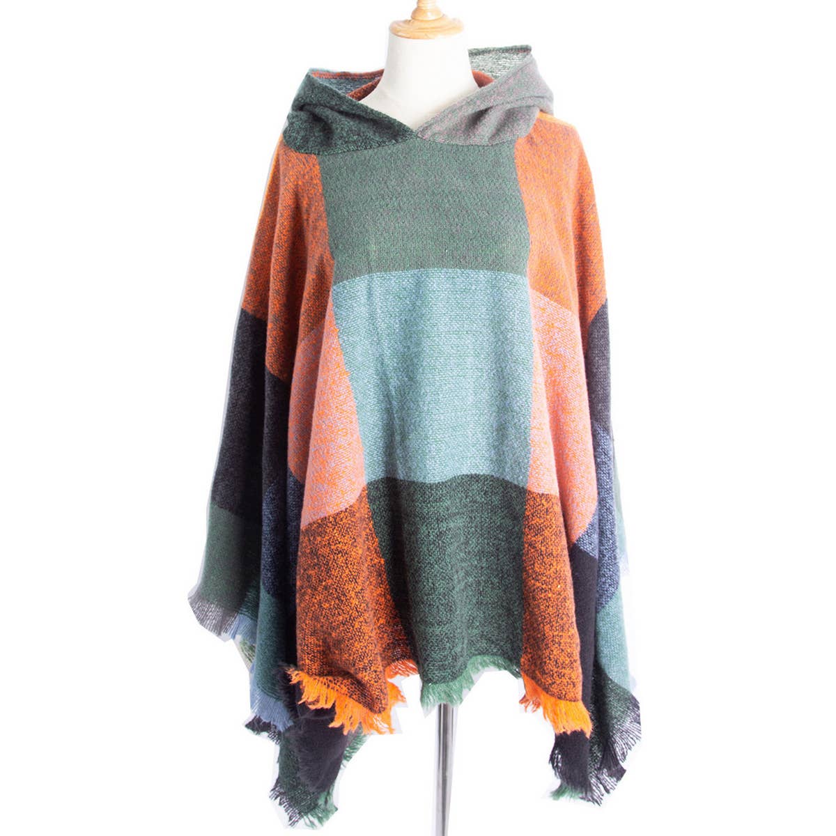 2024 NEW LARGE PLAID CAPE SHAWL_CWASC1207