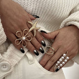 IRREGULAR HOLLOW WINDING IMITATION PEARL RING_CWMM3234