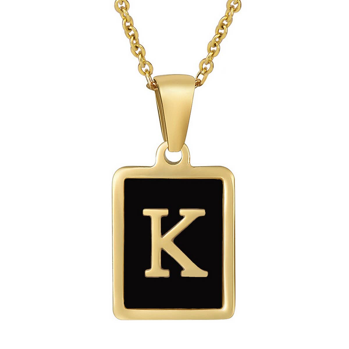 18K STAINLESS STEEL SQUARE 26 LETTER NECKLACE_CWAJE0679