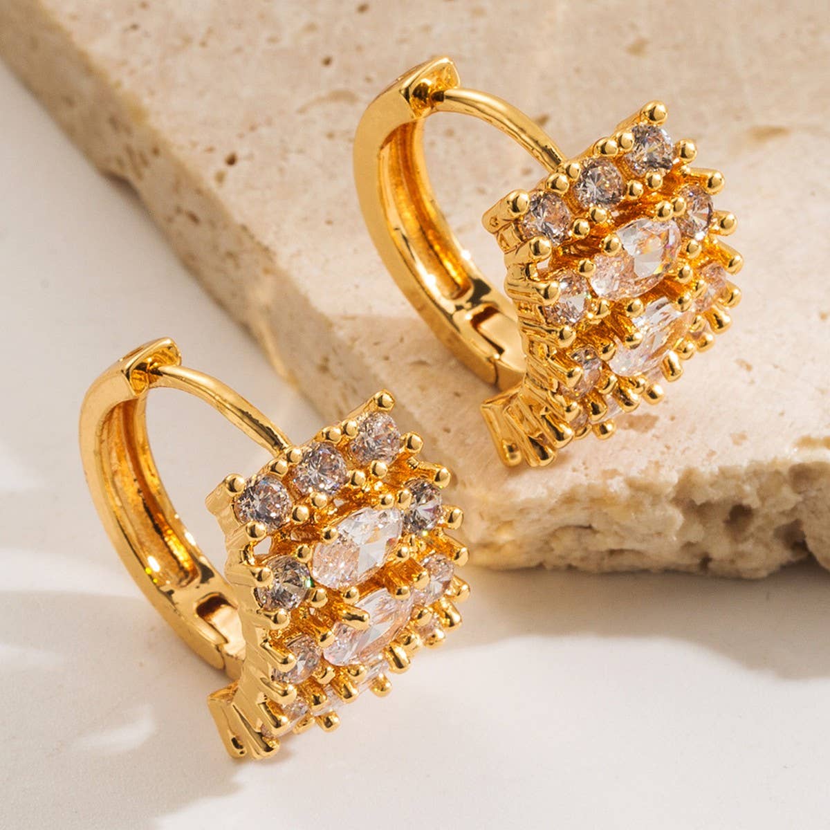 COLORFUL CZ HOLLOW HOOP EARRINGS GOLD PLATED BRASS_CWMM8513