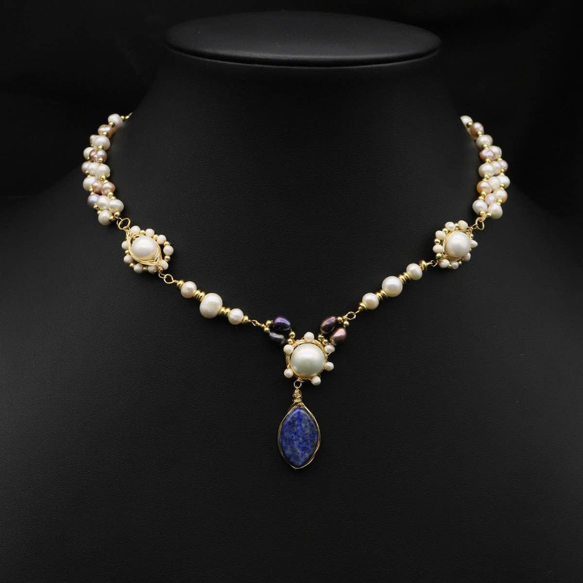 NEW DESIGN NATURAL FRESHWATER PEARL NECKLACE_CWAJE3834