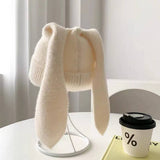 Cwah2212_Solid Color Long Ear Rabbit Knitted Wool Hat
