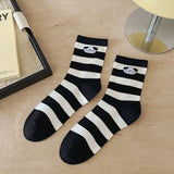 Women'S Boneless Polka Dot Striped Mid-Calf Socks_Cwms1369