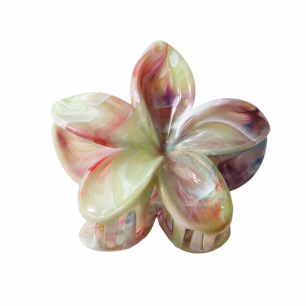 MARBLE FLOWER HAIR CLAW TWO TONE PETAL CLIP_CWAHA1040