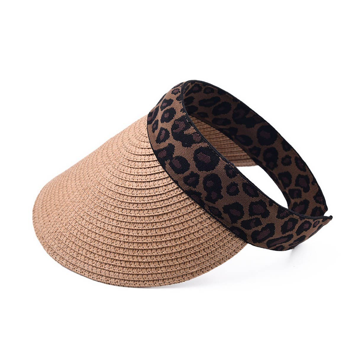 SUMMER NEW LEOPARD PRINT SUN PROTECTION STRAW HAT_CWAH1228