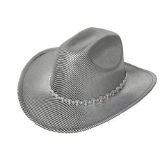 LASER STRIPE WESTERN COWBOY HAT WITH RHINESTONES_CWAH3654