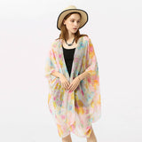 MULTICOLOR FLORAL PRINT OPEN FRONT KIMONO CARDIGAN_CWASC0789