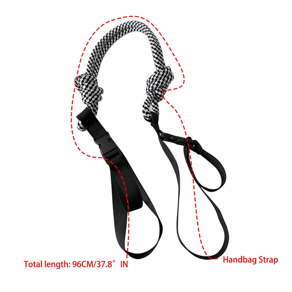 ADJUSTABLE KNITTED NYLON SHOULDER HANDBAG STRAP_CWMM1037