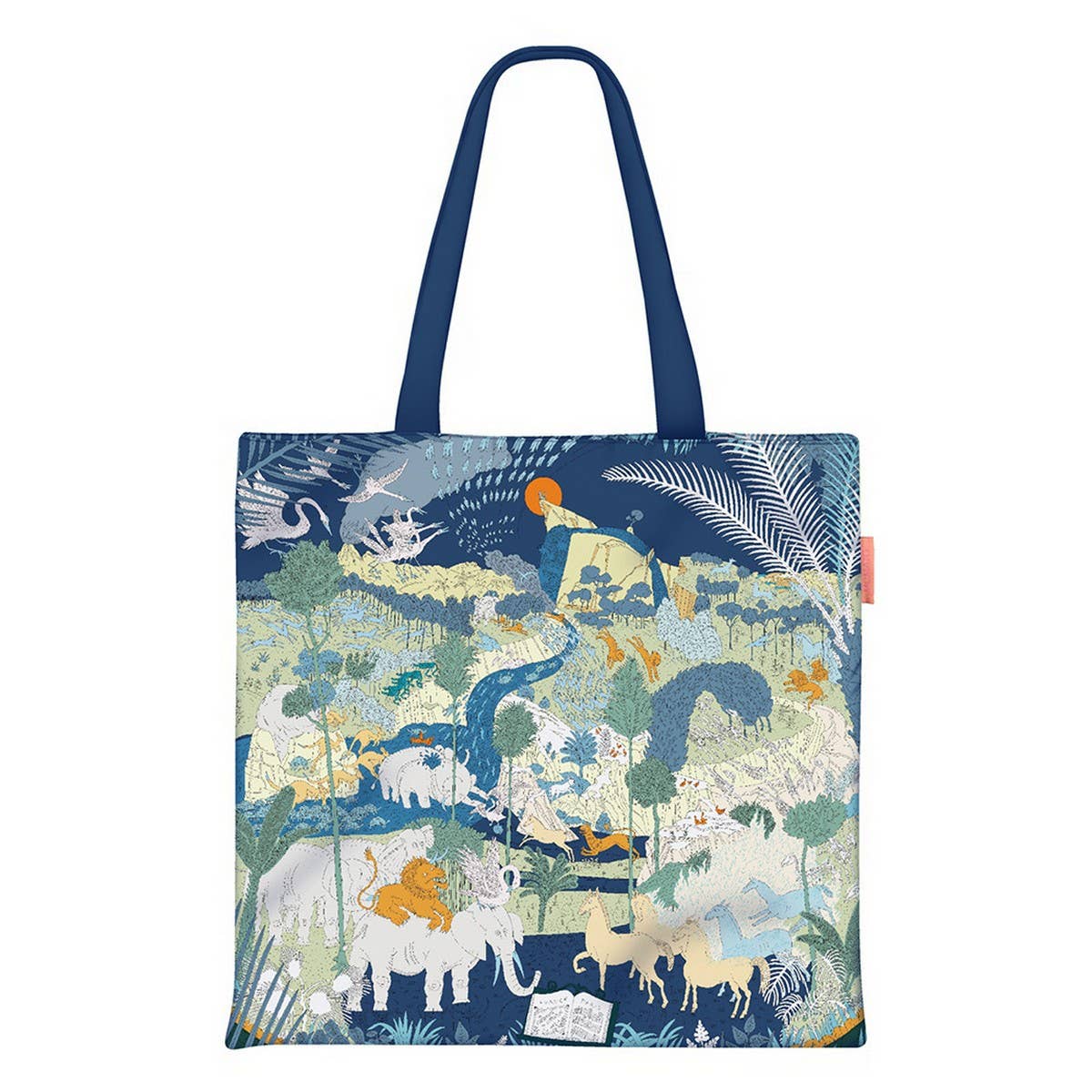 ANIMAL PARTY CANVAS TOTE WITH ELEPHANT LION_CWAB5133