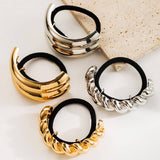 GEOMETRIC METAL TWIST ELASTIC HAIR TIE BAND_CWAHA6196