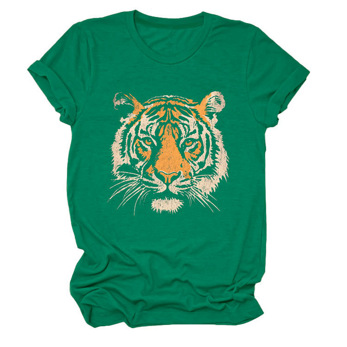 Women Summer Tee With Stylish Tiger Print_Cwttsl0494