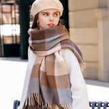 CRINKLE PLAID WINTER SCARF UNISEX SOFT WRAP_CWASC0195