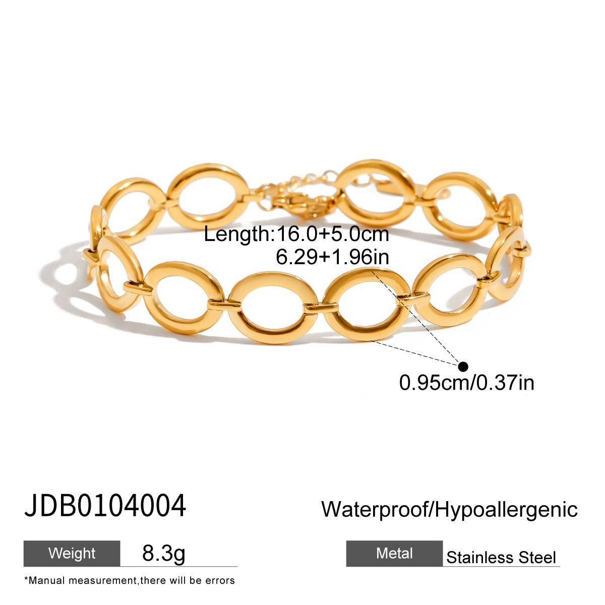 CLASSIC 18K GOLD PAPERCLIP HOLLOW CHAIN BRACELET_CWAJE4637