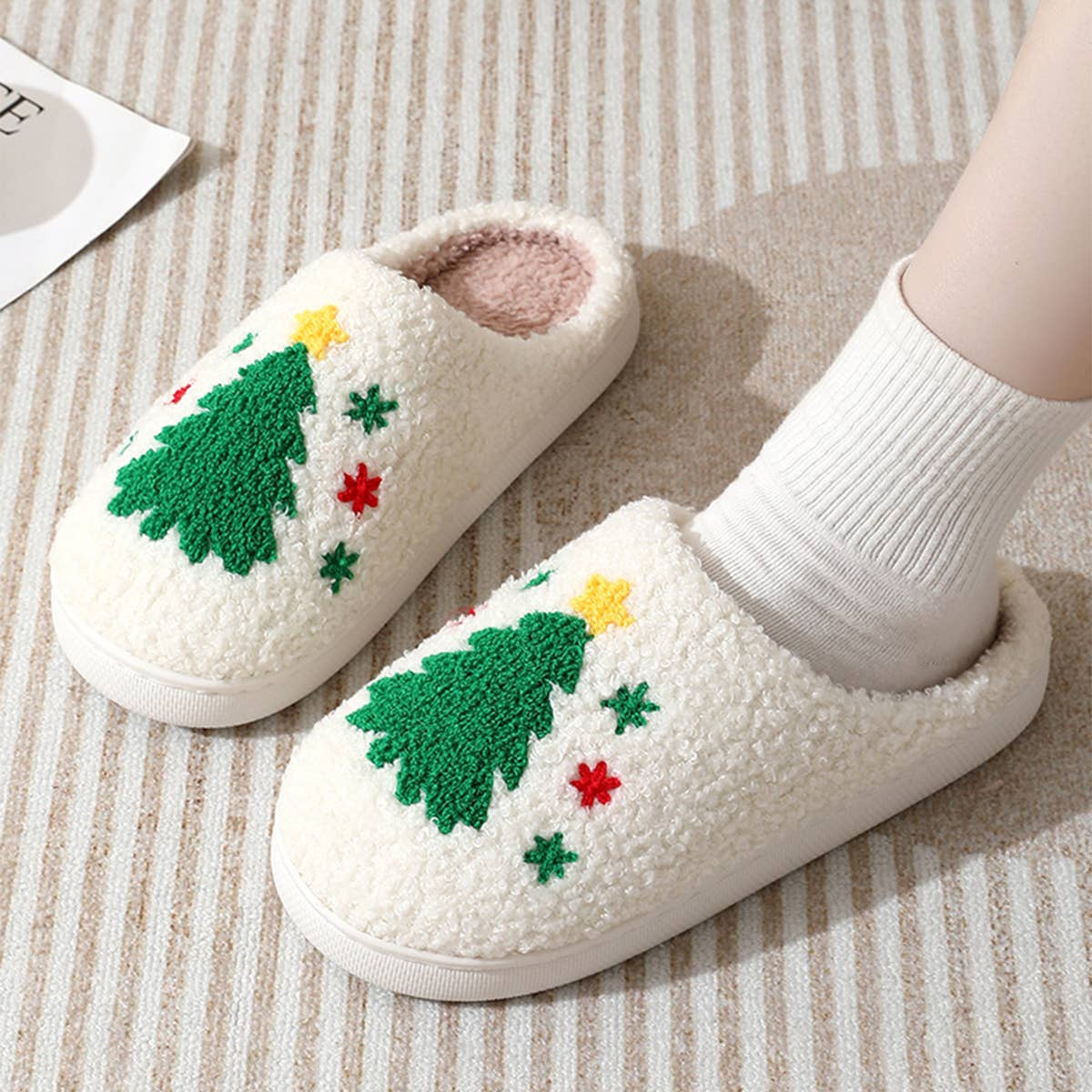 HOME CHRISTMAS TREE WARM COTTON SLIPPERS_CWSHS0290