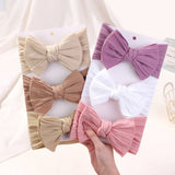 ELASTIC BABY GIRL BOW HEADBANDS 3PCS SET_CWAHA6747