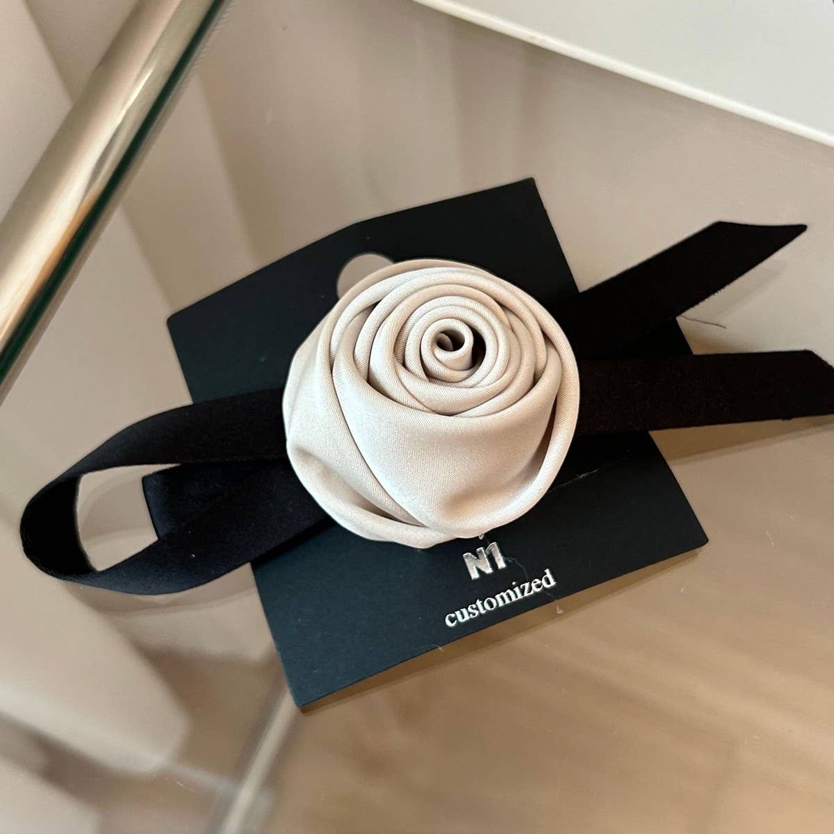 ROSE BOW FASHION FLOWER HAIR SCRUNCHIES_CWAHA1740