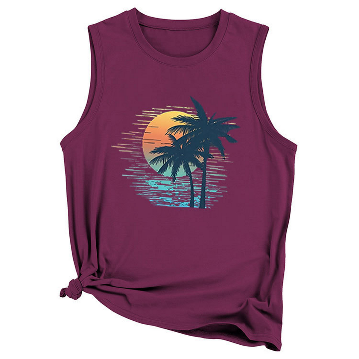 Trendy Loose Fit Coconut Tree Vest For Women
