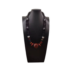 COCONUT SHELL PENDANT COLORFUL VINTAGE WOODNECKLACE_CWMM4848