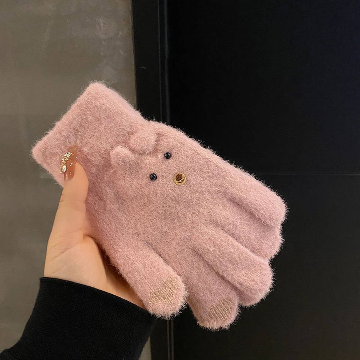 CUTE VELVET WARM GLOVES FOR AUTUMN AND WINTER_CWAG0174