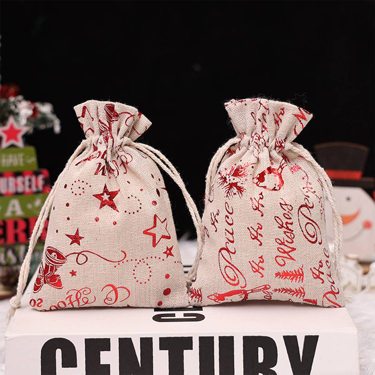 Cwmm9410_Christmas Candy Drawstring Gift Bag