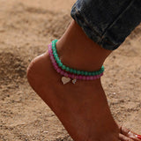 Vintage Boho Crystal Anklet Floral Beach Style_Cwmm6365