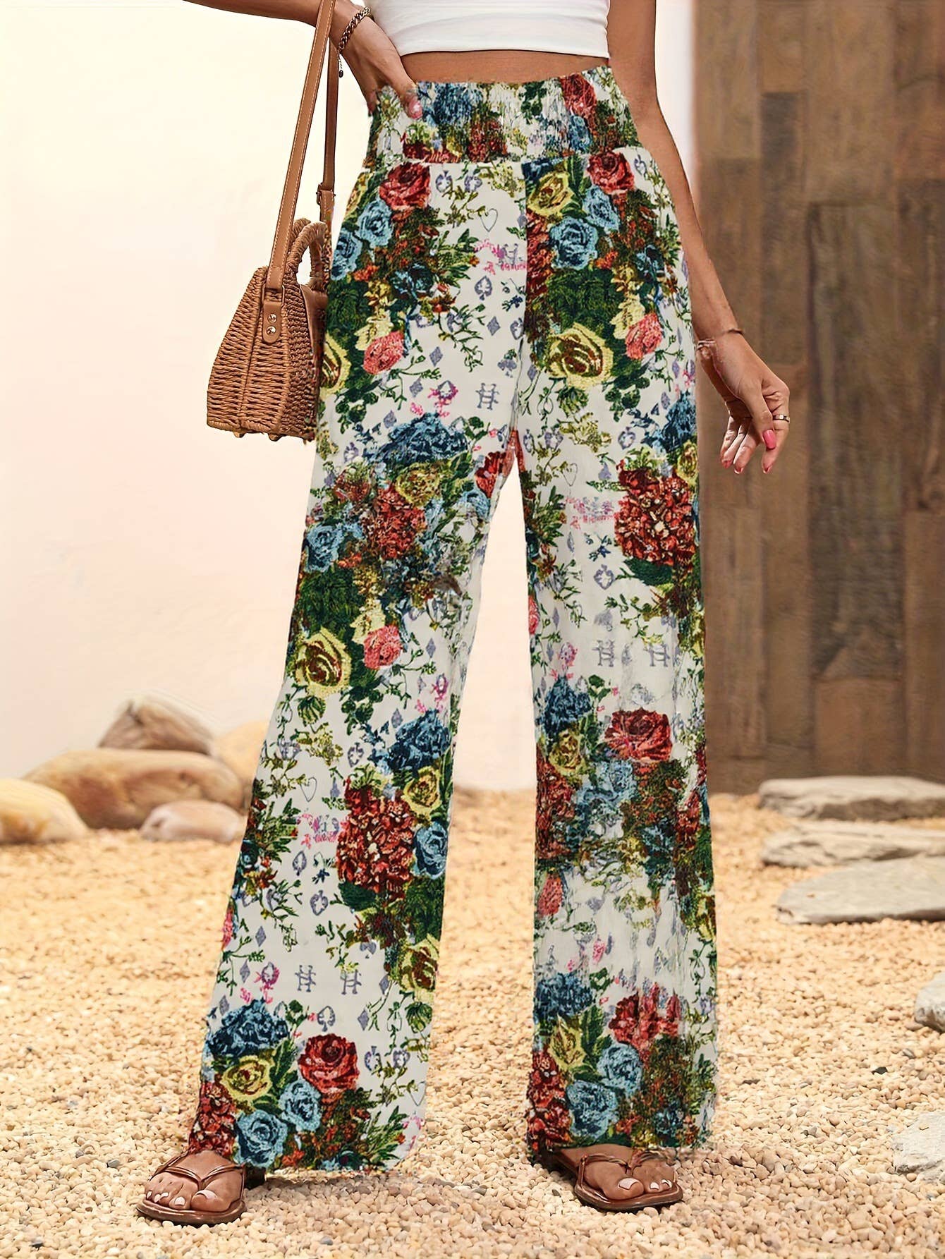 Tight-Waisted Straight-Leg Wide-Leg Pants_Cwblp00980