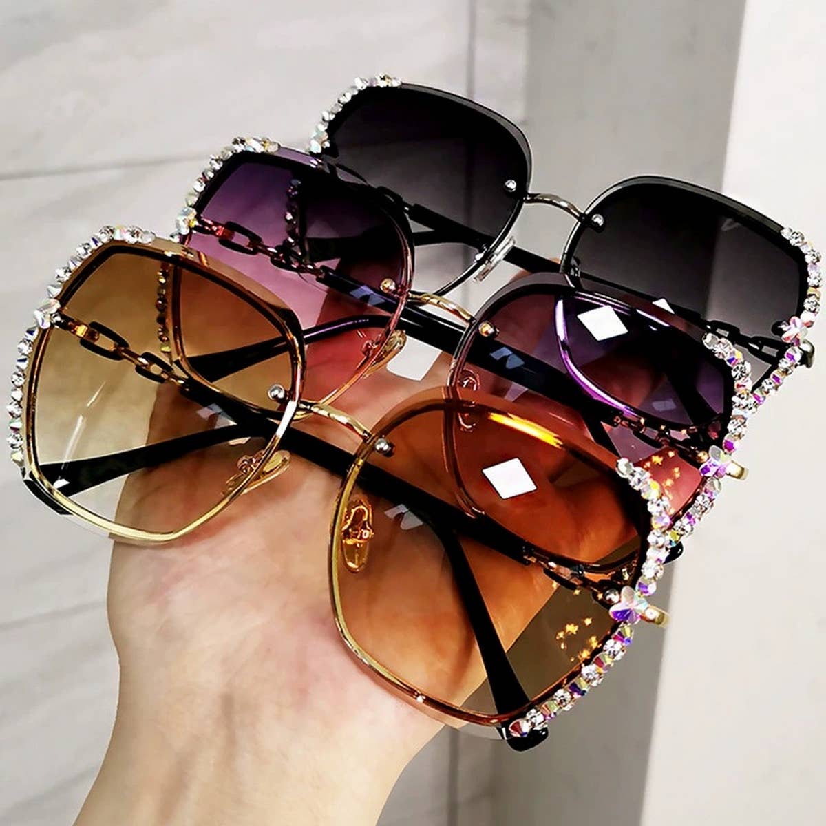 Women Uv Protection Rhinestone Sunglasses_Cwasg0210
