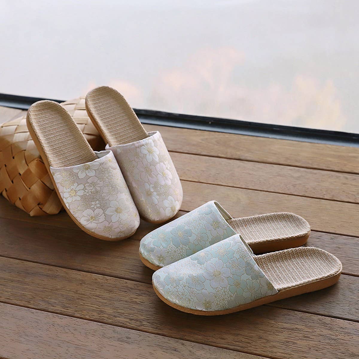 BREATHABLE LINEN CLOSED TOE HOME SLIPPERS_CWSHF0178