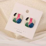 NEW SIMPLE HOLLOW GRID FOUR LEAF EARRINGS_CWAJE3985