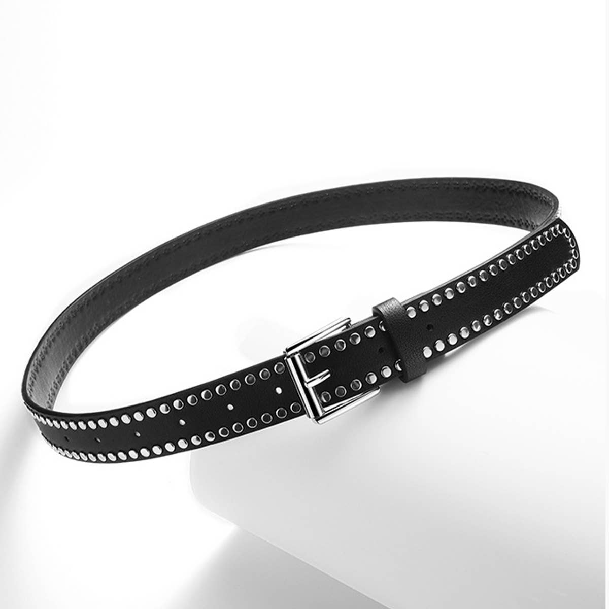 Punk Style Rivet Pin Buckle Pu Belt