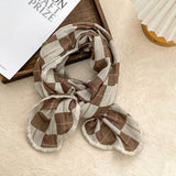 Cotton Plaid Scarf Neck Wrap Shawl_Cwasc02980
