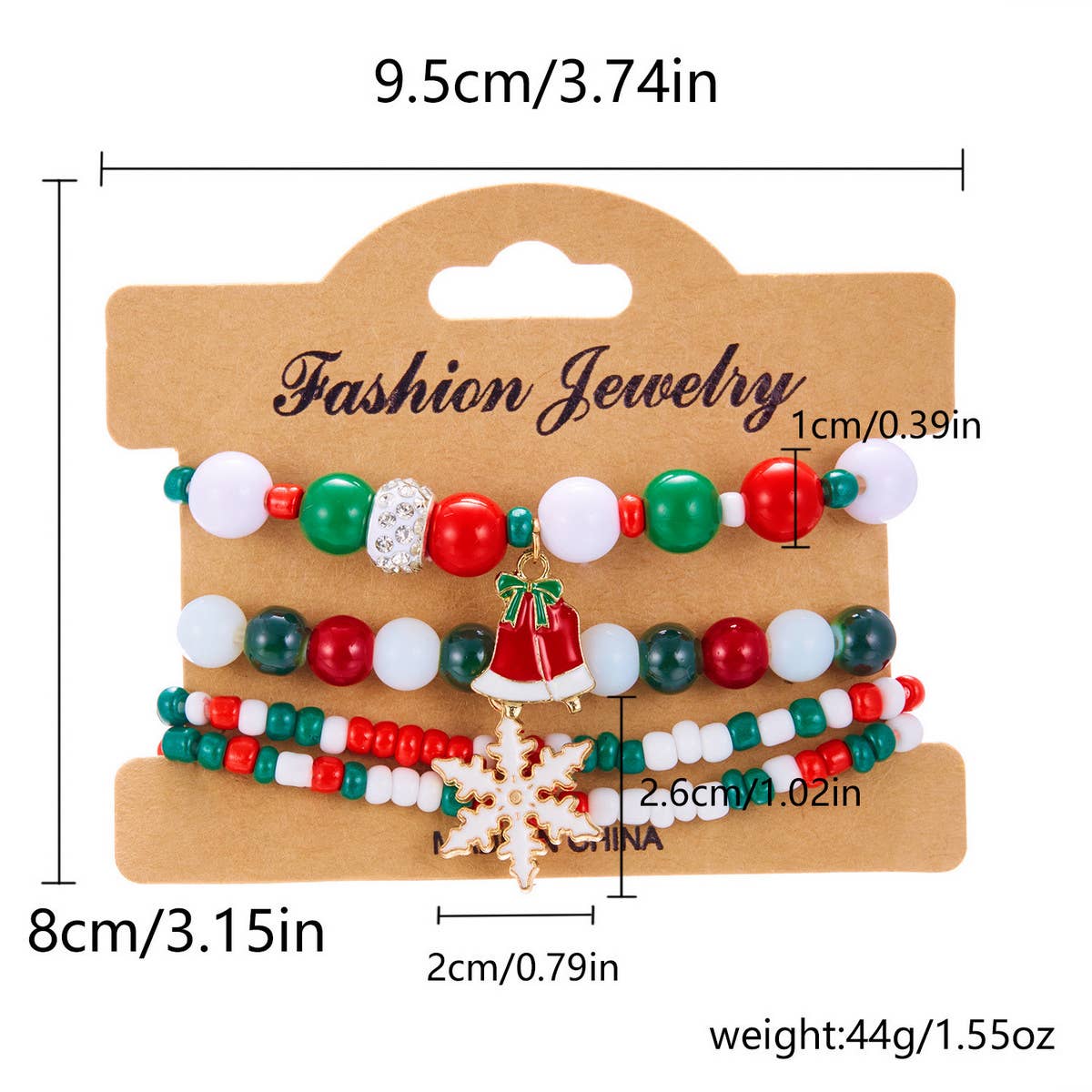 COLORFUL DIAMOND STUDDED SNOWFLAKE ELASTIC BEADS_CWAJE2382
