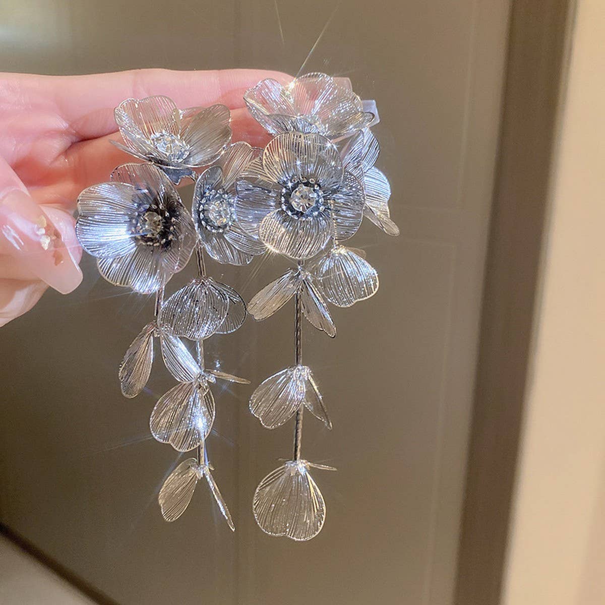 PERSONALIZED FLOWER LONG TASSEL EARRINGS_CWAJE2052