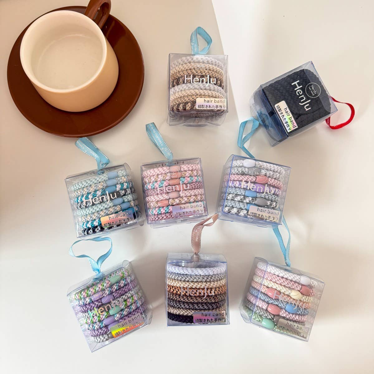 Color Woven Hair Ties Girls Ponytail Set_Cwaha08368