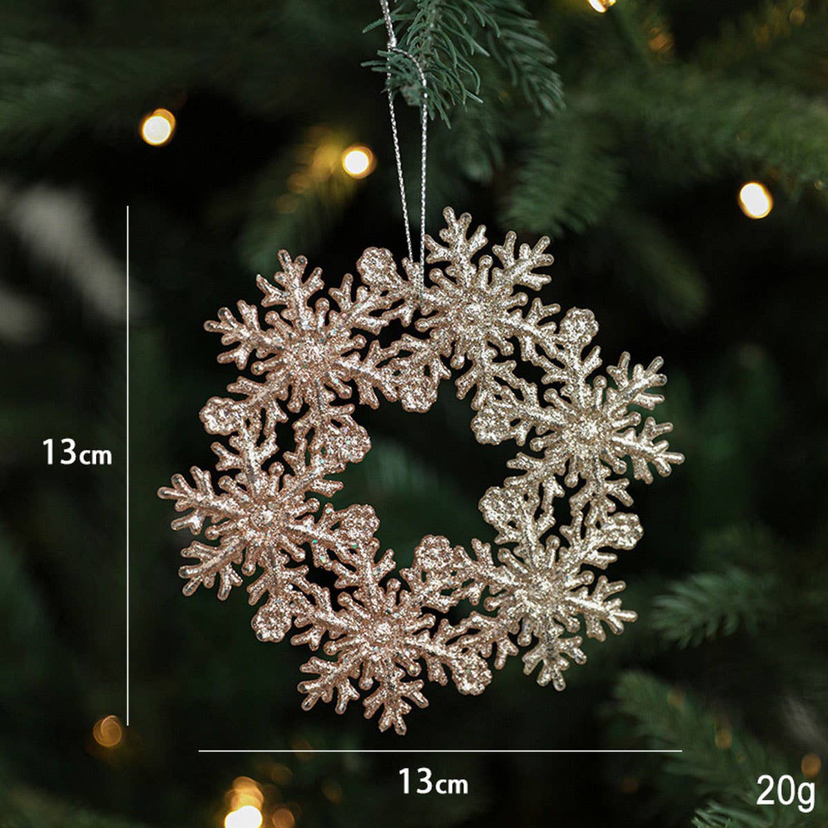 GLITTER REINDEER HOUSE CHRISTMAS TREE ORNAMENT_CWMM9749