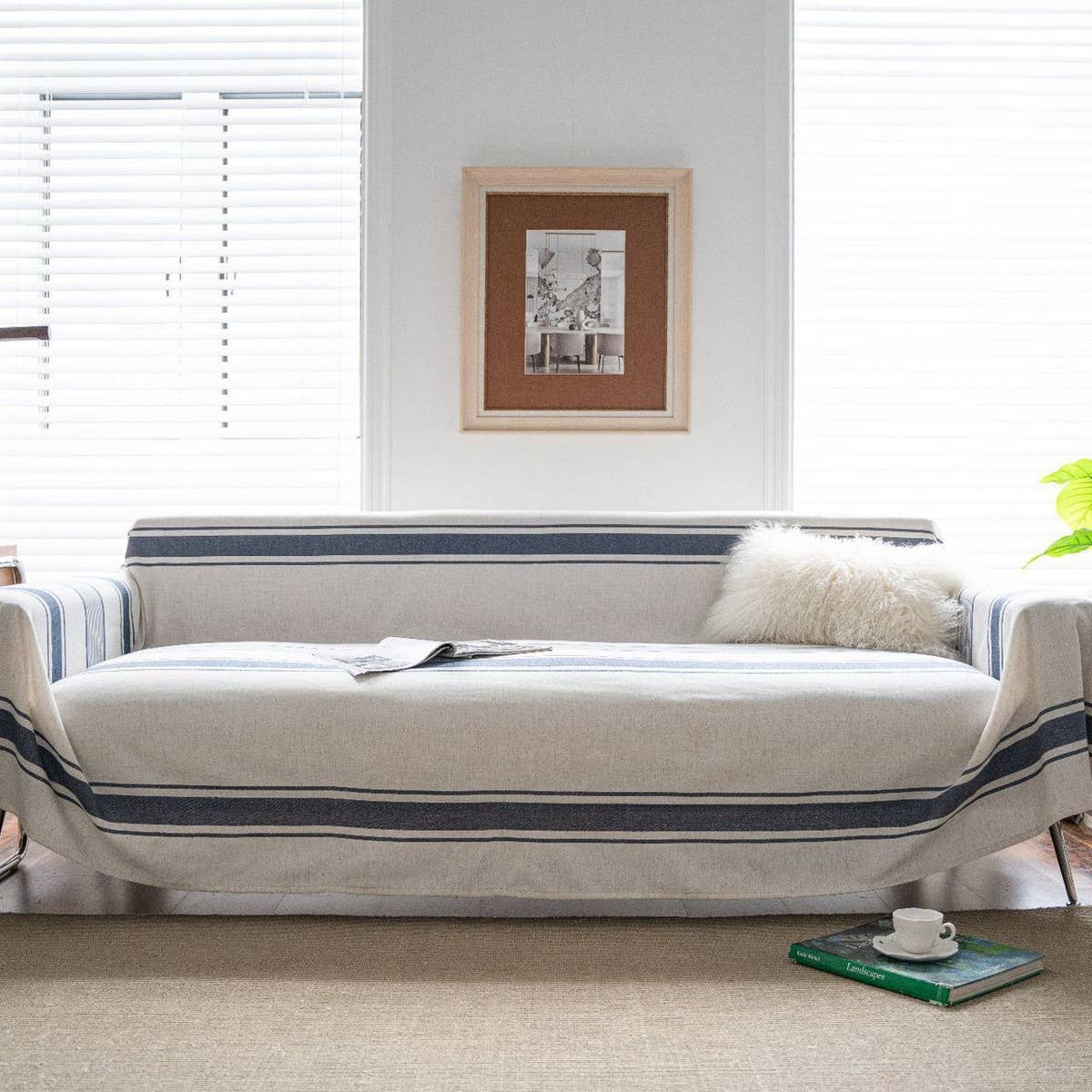 STRIPED ANTI CAT SCRATCH SOFA THROW_CWMM1656