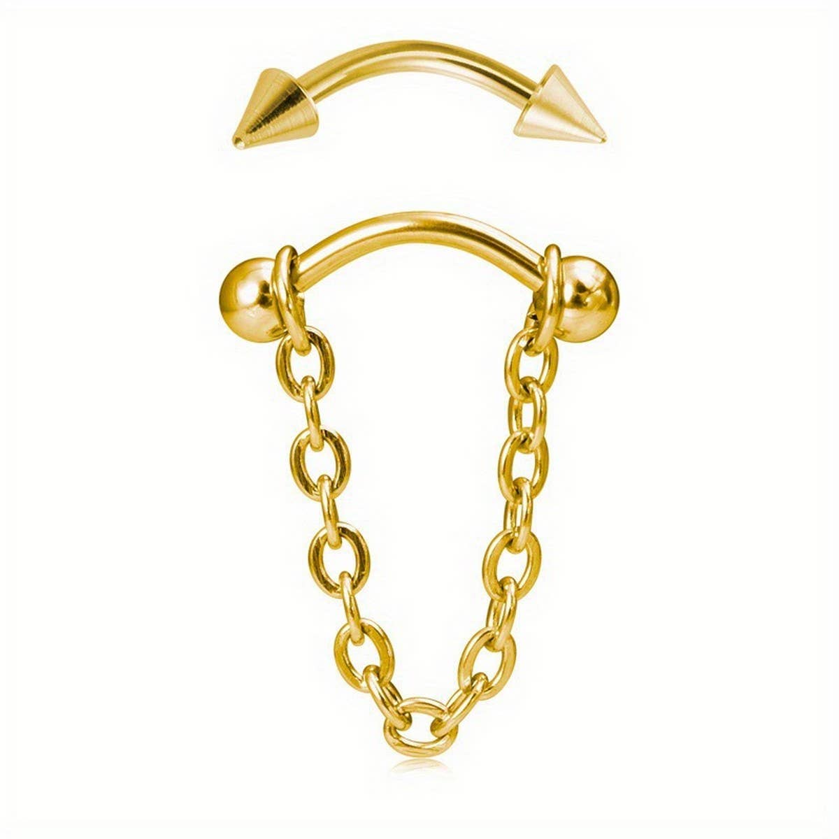 2 IN 1 DETACHABLE LIP RING TITANIUM SPIKE BALL_CWMM9590