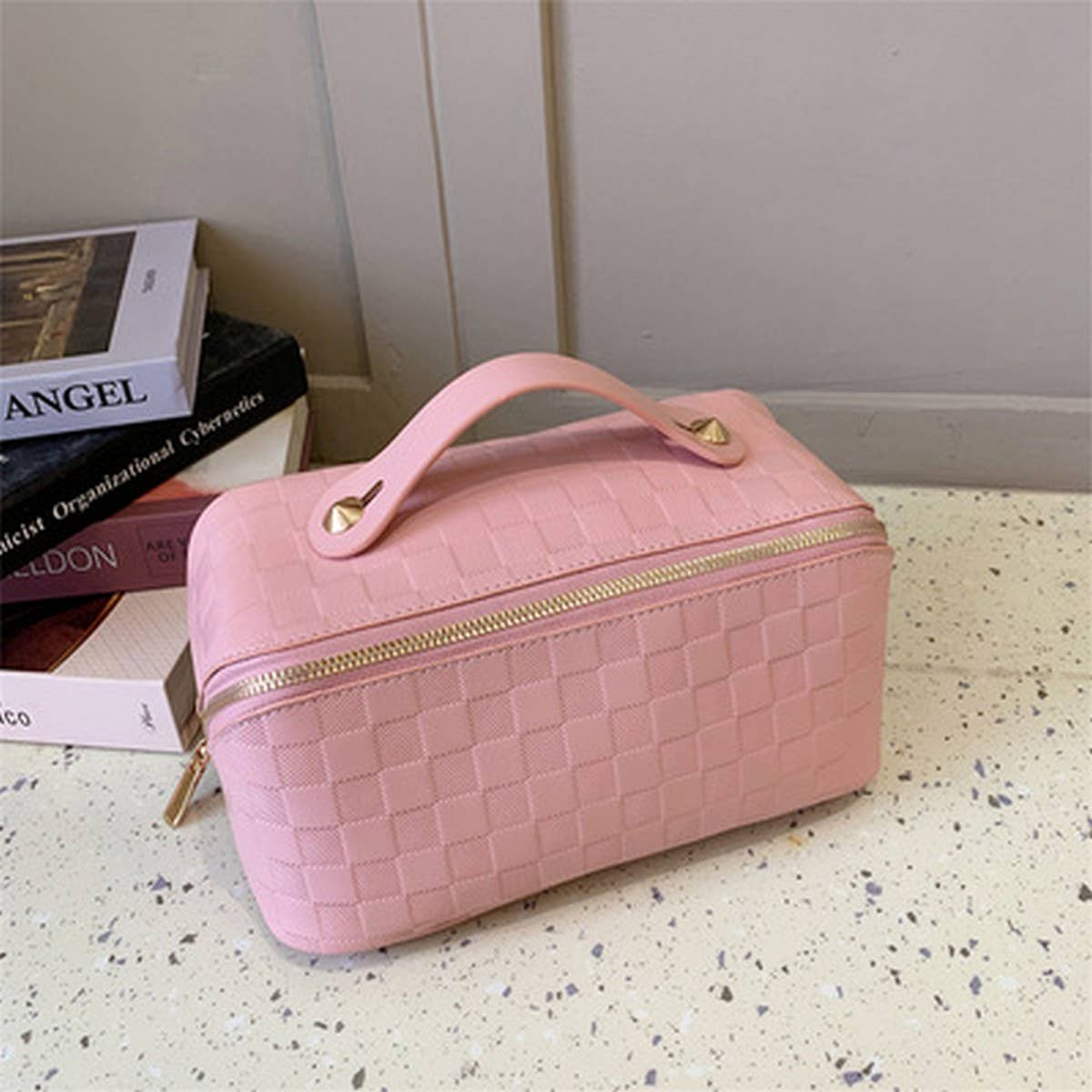 NEW SIMPLE INTERNET CELEBRITY PLAID COSMETIC BAG_CWAB4376