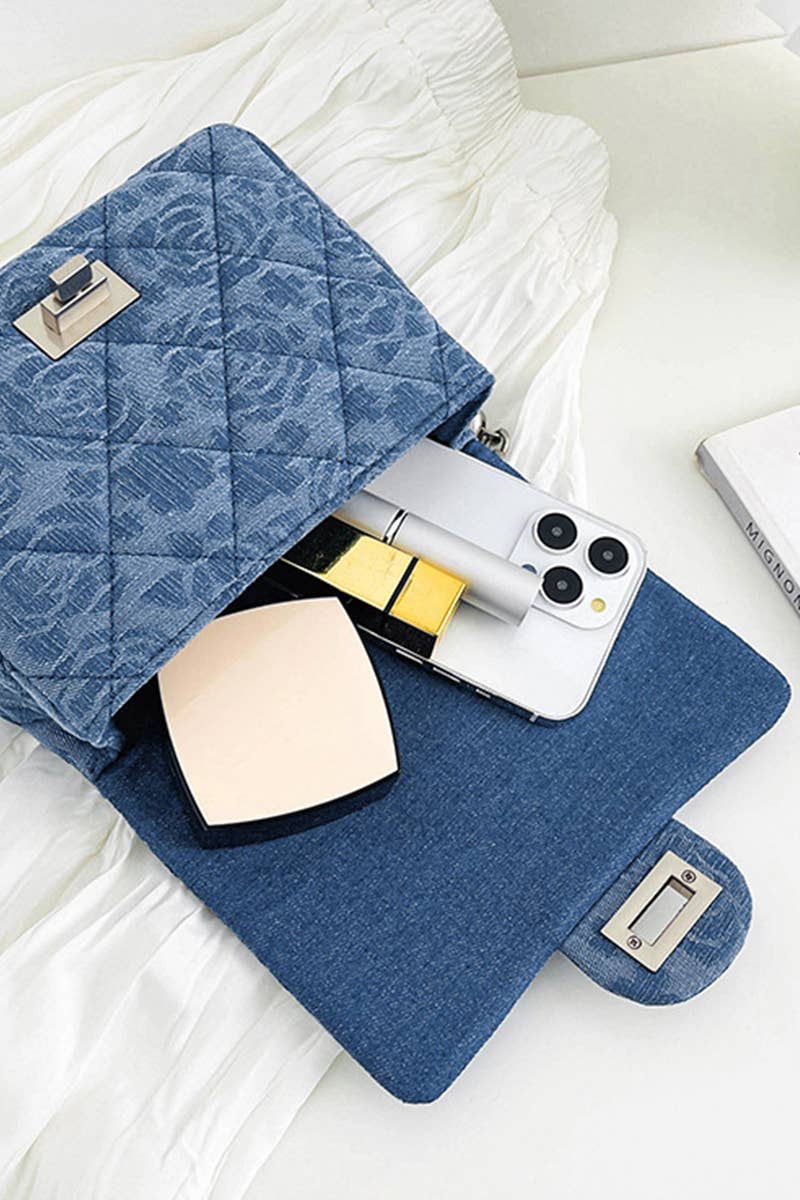 CHAIN CROSSBODY FLAP PURSE _CUAB0116