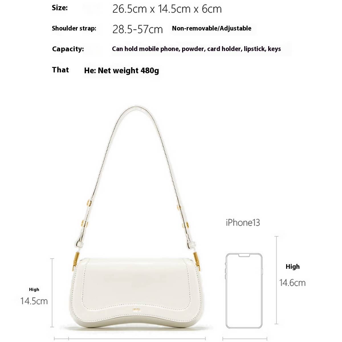 Vintage Pudding Bag Adjustable Shoulder Purse_Cwab5328