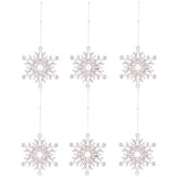 Cwmm10174_6Pcs Clear Acrylic Snowflake Christmas Ornaments