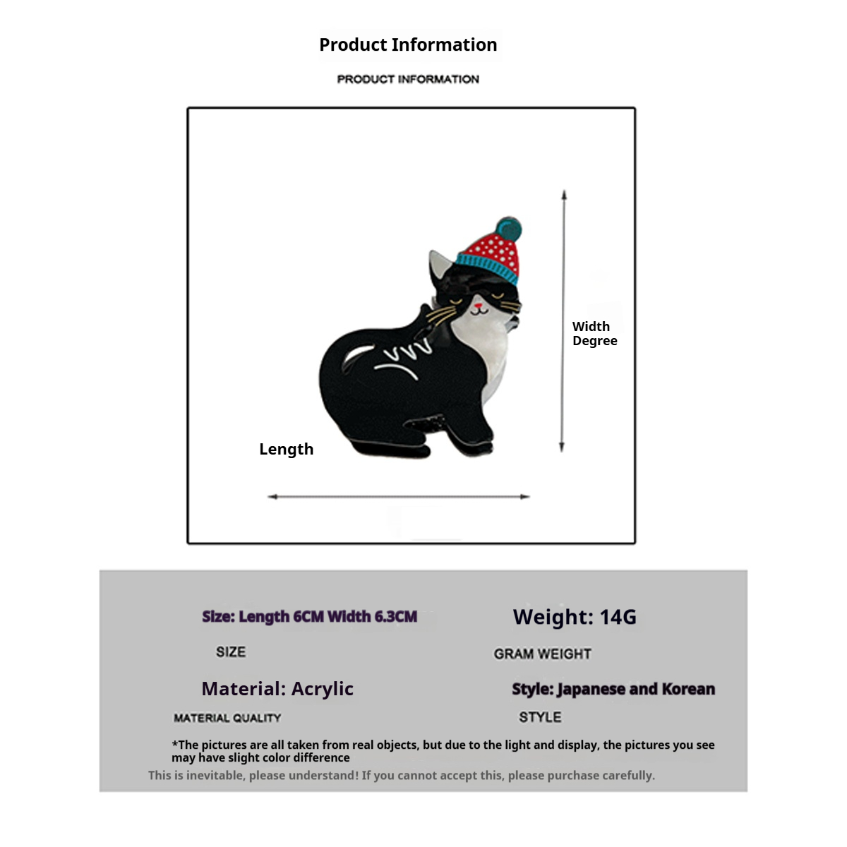 Cat Christmas Hat Hair Claw, Fun Animal Clip_Cwaha07288