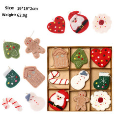 Wool Felt Santa Claus Christmas Ornament Set_Cwmm9909