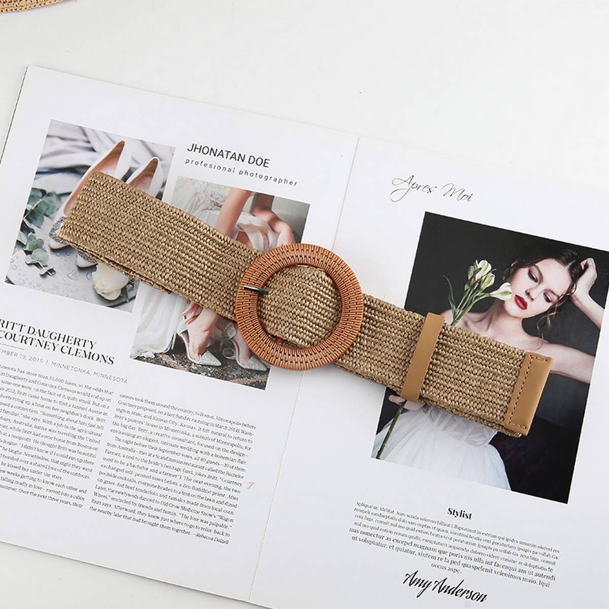 Cwabe0544_Vintage Braided Round Buckle Belts
